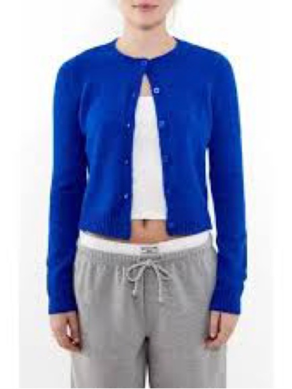BDG Urban Outfitters Cozy Crewneck Cardigan Sweater Vivid Royal Blue Medium M